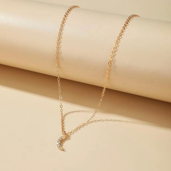 Rhinestone Moon Decor Necklace - Picture 4 of 5
